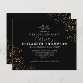 Budget Black Gold Confetti Afstudeerder Graduparty (Voorkant / Achterkant)