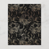 Budget Black Gold Foil Flowers Hand Drawn Elegant Flyer (Achterkant)