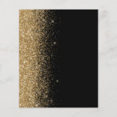 Budget Black Gold Glitter Weddenmenu (Achterkant)
