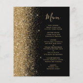 Budget Black Gold Glitter Weddenmenu (Voorkant)