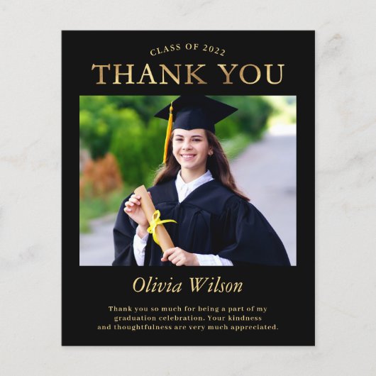 Budget Black Gold Photo Afstuderen Hartelijk dank (Voorkant)