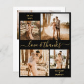 Budget Black Gold Photo Collage Weddenschap Hartel (Voorkant / Achterkant)