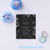 Budget Black Marble Wedding 2 Flyer (Enkel)