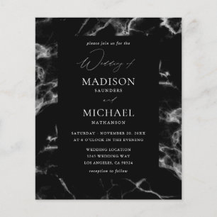 Budget Black Marble Wedding 2 Flyer