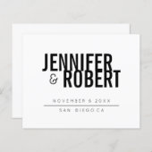 BUDGET BLACK Minimale WEDING BESPAAR DE DATUM (Voorkant / Achterkant)