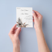 Budget Black & Natural Floral Boho Wedding Flyer (Hand)