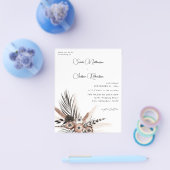 Budget Black & Natural Floral Boho Wedding Flyer (Enkel)