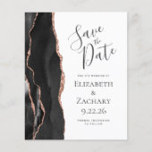 Budget Black Roos Gold Agate Save the Date (Voorkant)