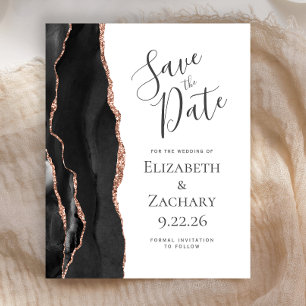 Budget Black Roos Gold Agate Save the Date