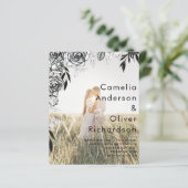 Budget Black Rozen PHOTO OVERLAY Wedding Invite (Staand voorkant)