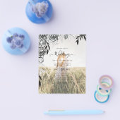 Budget Black Rozen PHOTO OVERLAY Wedding Invite Flyer (Enkel)