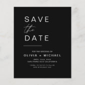 Budget Black Save the Date Photo Invitation Flyer (Achterkant)