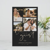 Budget Black Trendy Collage Wedding 4 Foto's (Staand voorkant)