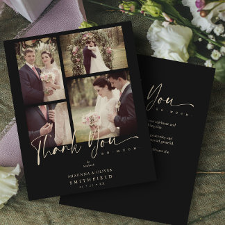 Budget Black Trendy Collage Wedding 4 Foto's Dank