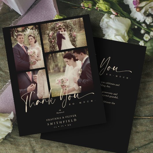 Budget Black Trendy Collage Wedding 4 Foto's Dank