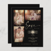 Budget Black Trendy Lace Wedding 3 Foto's Collage (Voorkant / Achterkant)