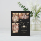 Budget Black Trendy Lace Wedding 3 Foto's Collage (Staand voorkant)