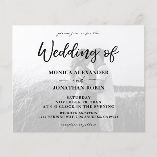 Budget Black Wh Horizontale 2 Wedding Flyer foto's (Voorkant)