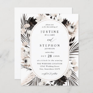 Budget Black & White Boho Tropical Wedding