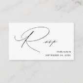 Budget Black & White Calligraphy 4 met Meal RSVP Informatiekaartje (Voorkant)