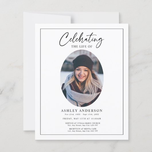 Budget Black White Celebration of Life Funeral (Voorkant)