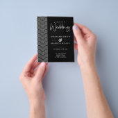 Budget Black & White Lace Wedding Invitation Flyer (Hand)