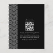 Budget Black & White Lace Wedding Invitation Flyer (Achterkant)