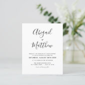 Budget Black White Minimalist Wedding Invitation (Staand voorkant)