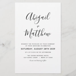 Budget Black White Minimalist Wedding Invitation Flyer