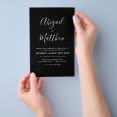 Budget Black White Minimalist Wedding Invitation Flyer (Hand)