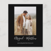 Budget Black White Modern Photo Wedding Invitation (Achterkant)