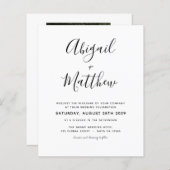 Budget Black White Modern Photo Wedding Invitation (Voorkant / Achterkant)