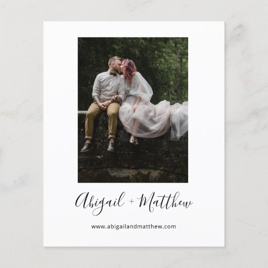 Budget Black White Modern Photo Wedding Invitation (Achterkant)