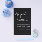 Budget Black White Modern Wedding Uitnodiging Flyer (Enkel)