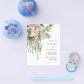 Budget Black & White Peonies Wedding Invitation Flyer (Enkel)