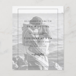 Budget Black & White Photo Elegant Wedding Flyer