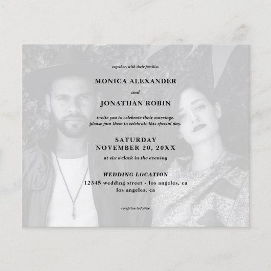 Budget Black & White Photo Landscape Wedding Flyer (Voorkant)