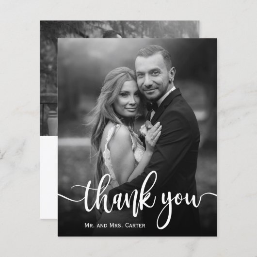 Budget Black White Photo Weddenschap Hartelijk dan (Voorkant / Achterkant)