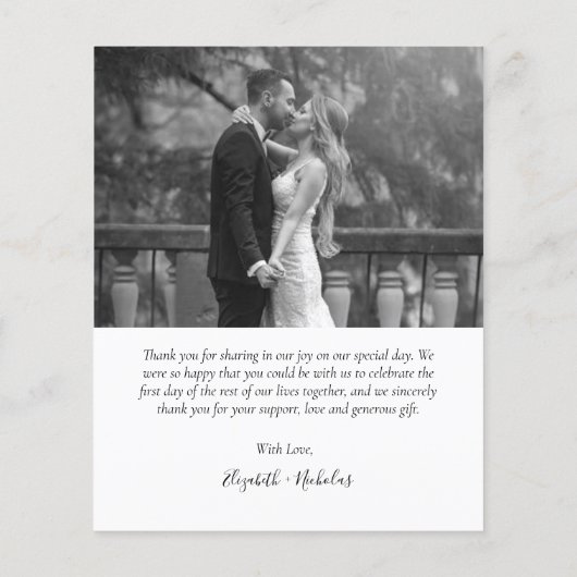 Budget Black White Photo Weddenschap Hartelijk dan (Achterkant)