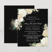 Budget Black White Roos Floral (Voorkant / Achterkant)