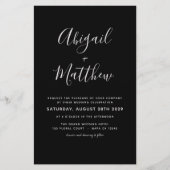 Budget Black White Simple Wedding Invitation Flyer (Voorkant)