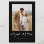 Budget Black White Simple Wedding Invitation Flyer (Achterkant)