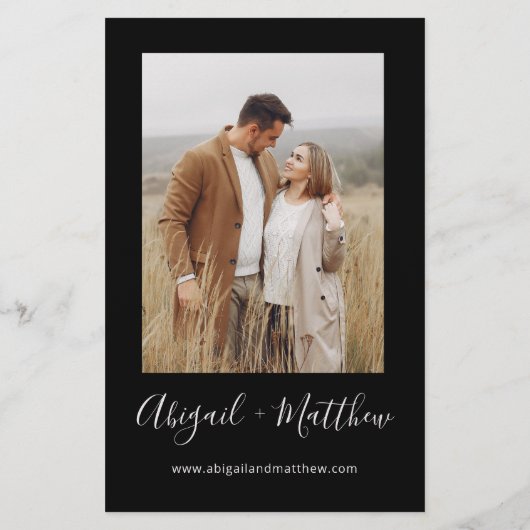 Budget Black White Simple Wedding Invitation Flyer (Achterkant)