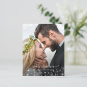 Budget Black White Snowflakes kerstfoto (Staand voorkant)