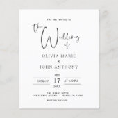 Budget Black White Wedding Foto Modern Flyer (Voorkant)