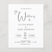 Budget Black White Wedding Foto Modern Flyer (Voorkant)