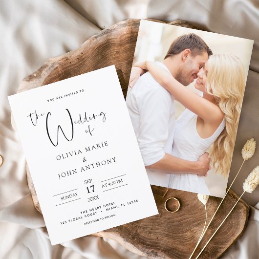 Budget Black White Wedding Foto Modern Flyer