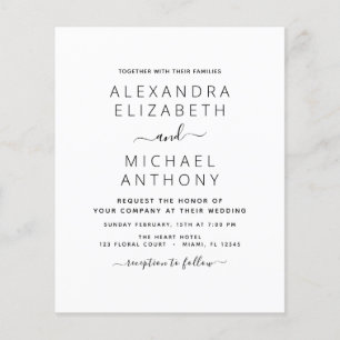 Budget Black White Wedding met Foto Uitnodiging F Flyer