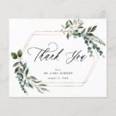 Budget Bladeren & Eucalyptus Goud Bedankt Flyer (Voorkant)