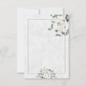 Budget blanc carte d'invitation mariage floral aqu (Devant)